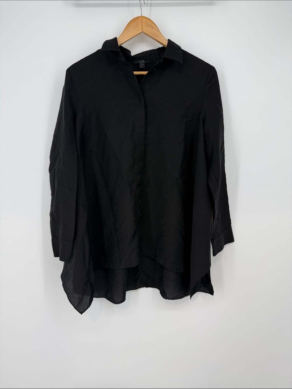COS Black Lightweight Button-Up Top